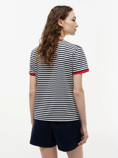 Navy Blue / Ecru Stripe