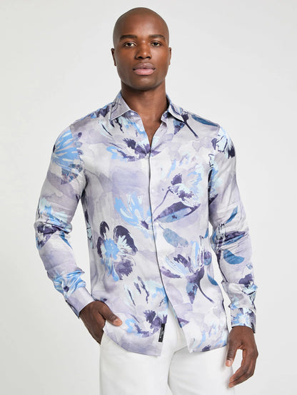 Blue Macroflowers Print
