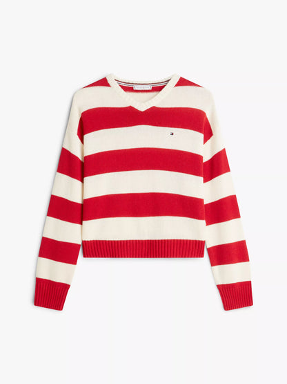Primary Red / Calico Rugby Stripe