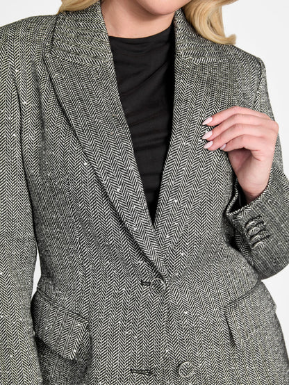 Dark Grey Chevron Sequins