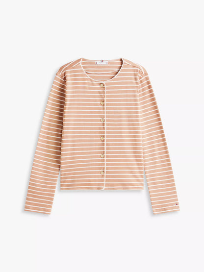 Tawny Rose Ivory Silk Stripe