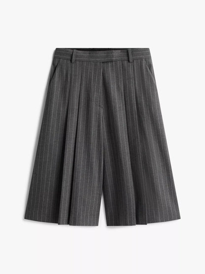 Mid Grey Heather Pinstripe