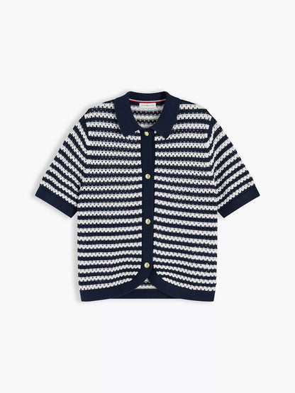 Navy Blue / Ecru Stripe