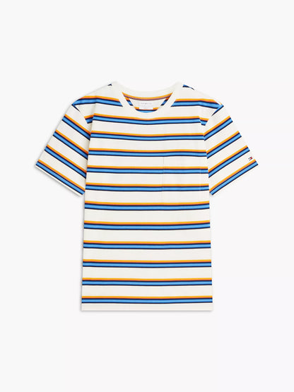 Ivory Petal/Orange/Blue Stripe