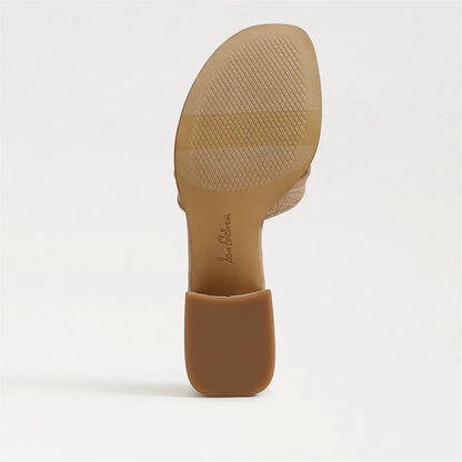 Buff Tan Faux Raffia/Suede