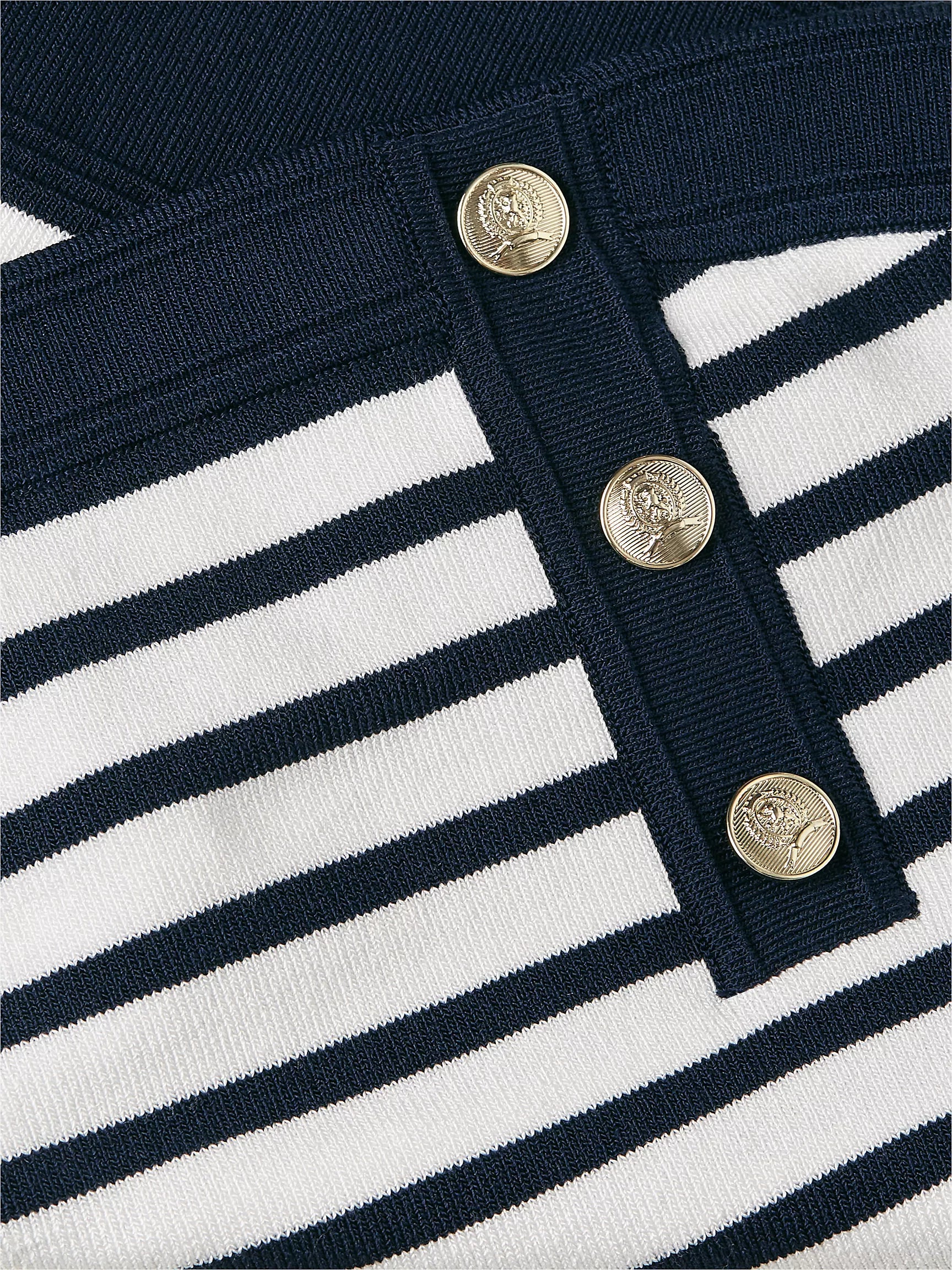 Navy Blue / Ecru Stripe