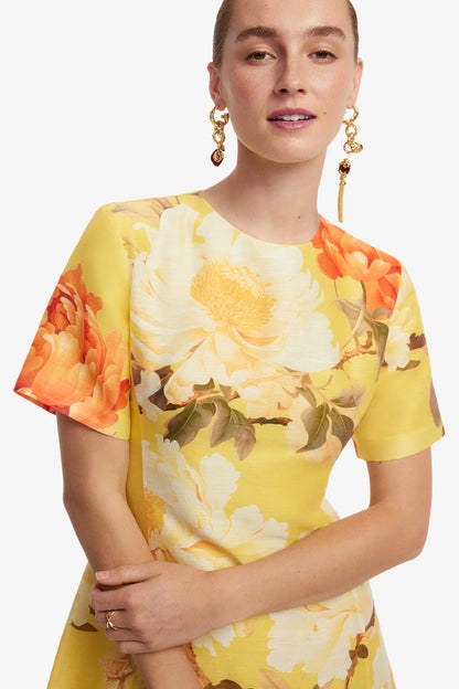 Peony Print in Yellow