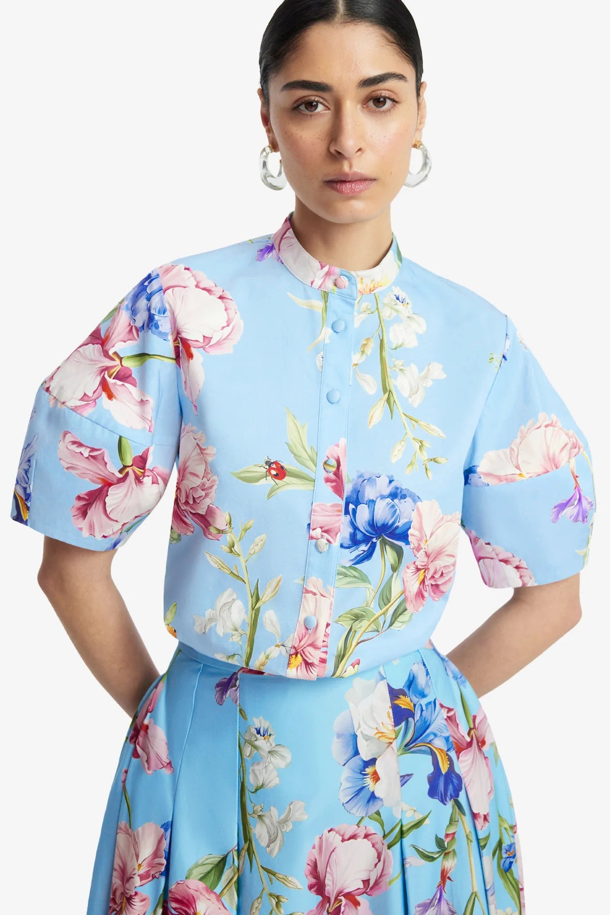 Garden Print in Baby Blue