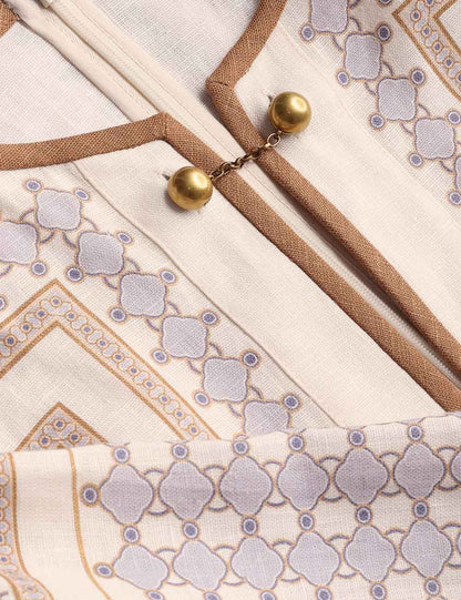 Cream Navy Geo
