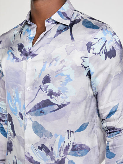 Blue Macroflowers Print