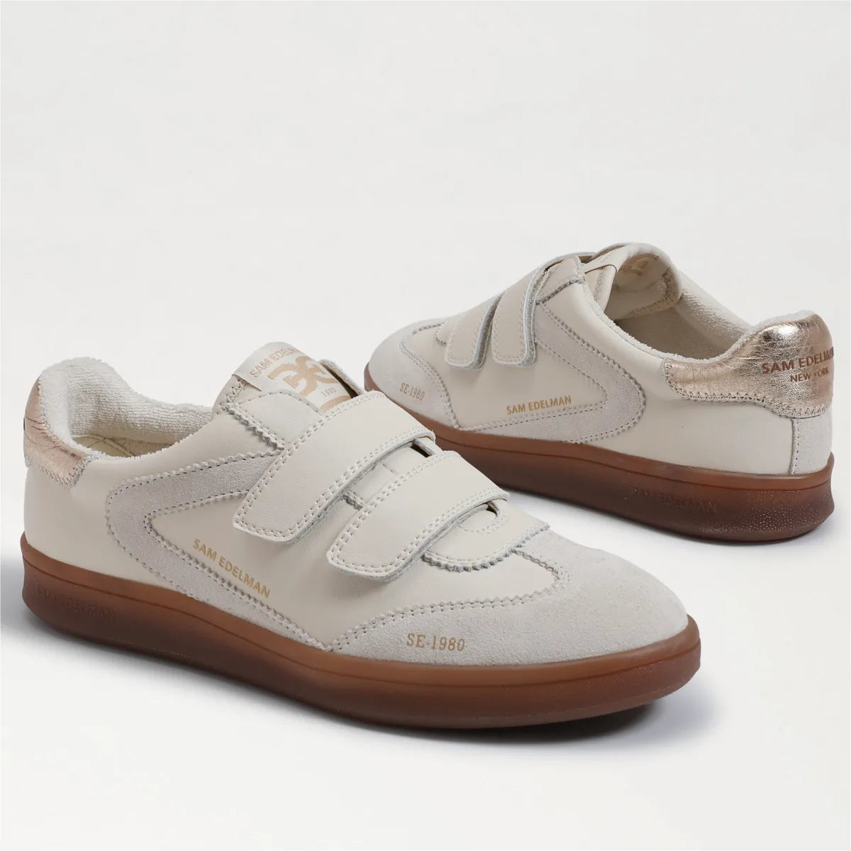 Modern Ivory/Gold Leather