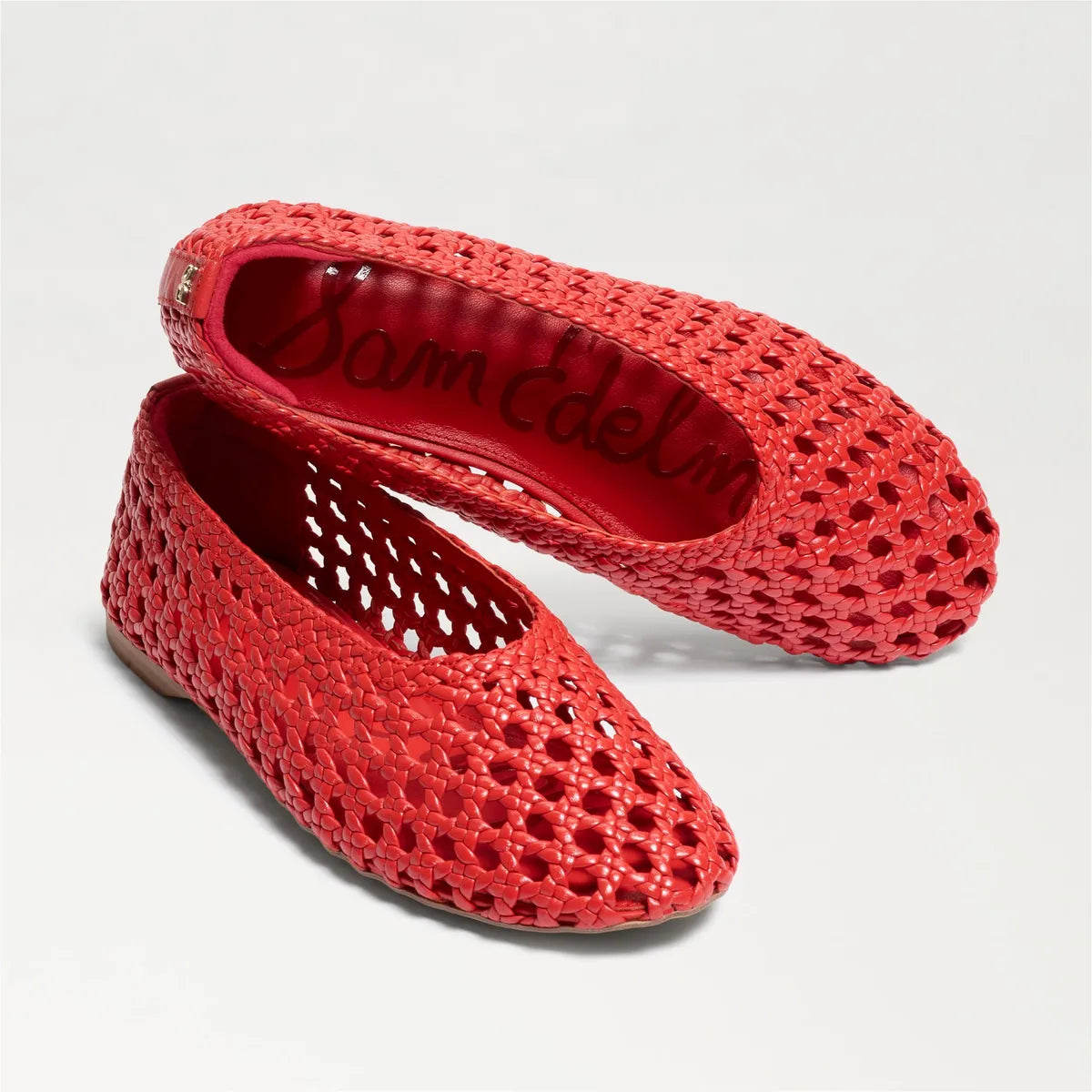 Red Woven Leather