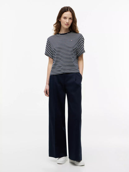 Navy Blue / Ecru Stripe