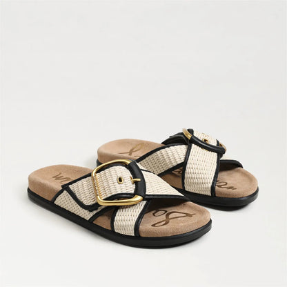 Linen/Black Faux Raffia