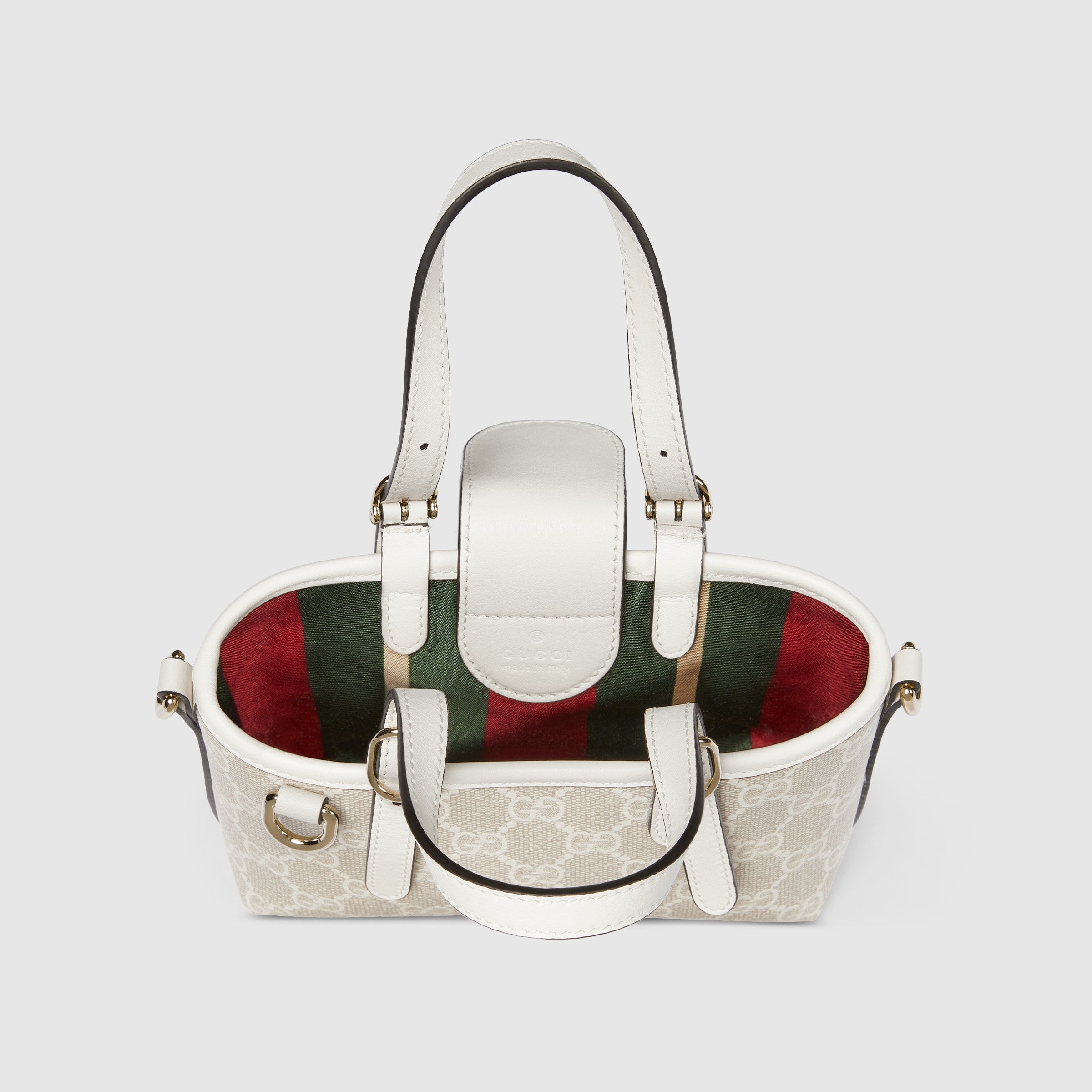 tejido beige y blanco con GG