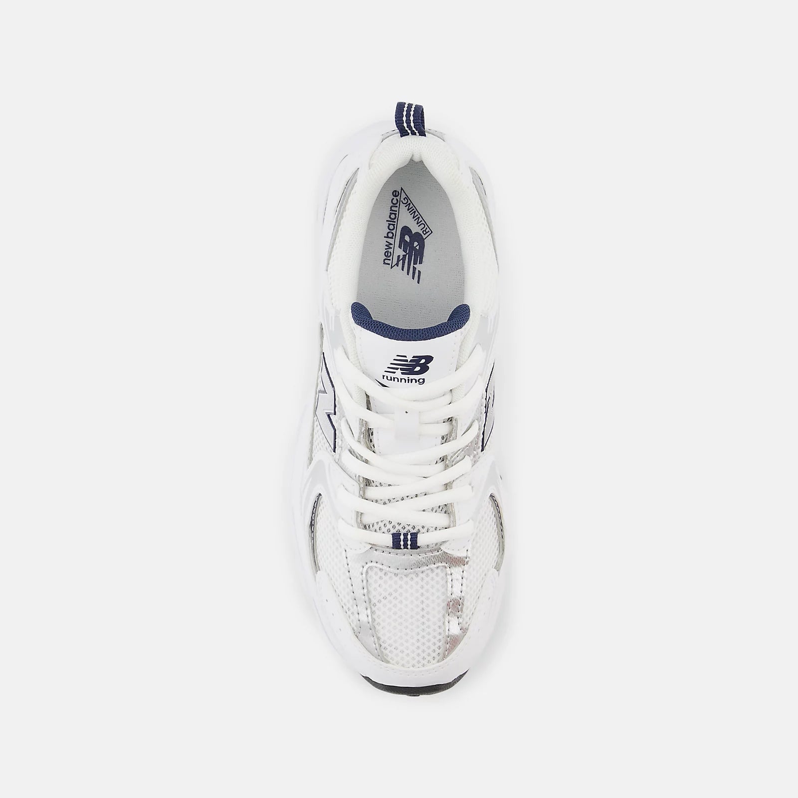 White With Natural Indigo And Silver Metallic