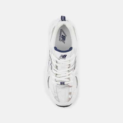 White With Natural Indigo And Silver Metallic