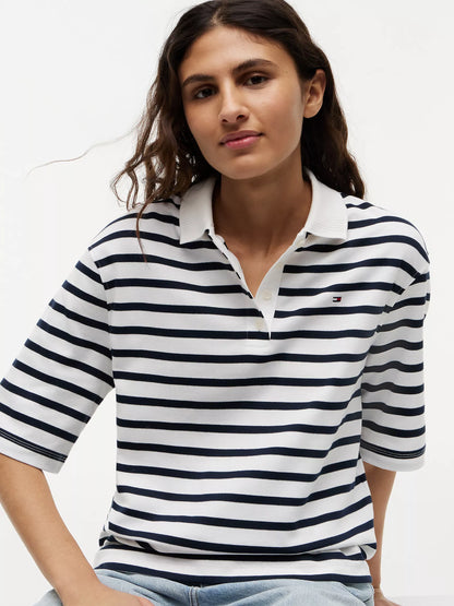 Navy Blue / Ecru Stripe