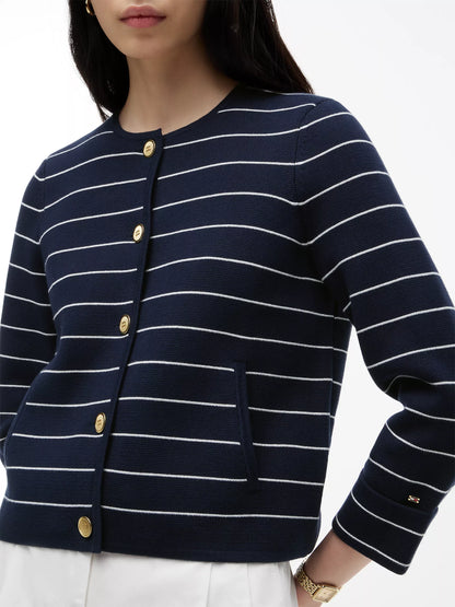Navy Blue / Ivory Stripe