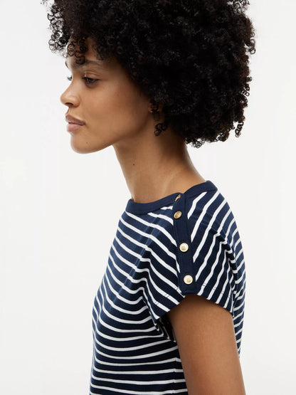 Calico / Navy Blue Stripe 2