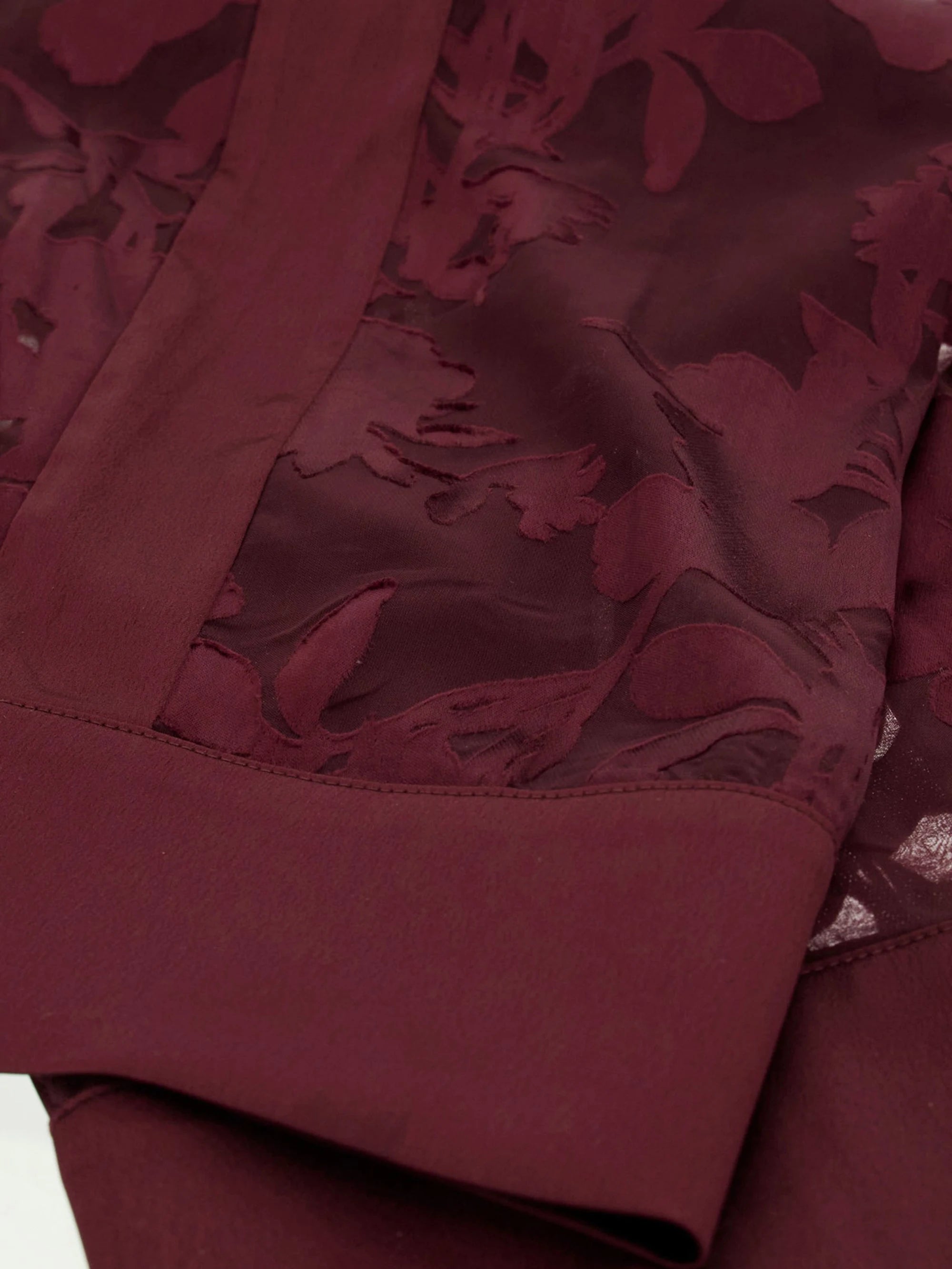 Floral Devore Maroon Noir