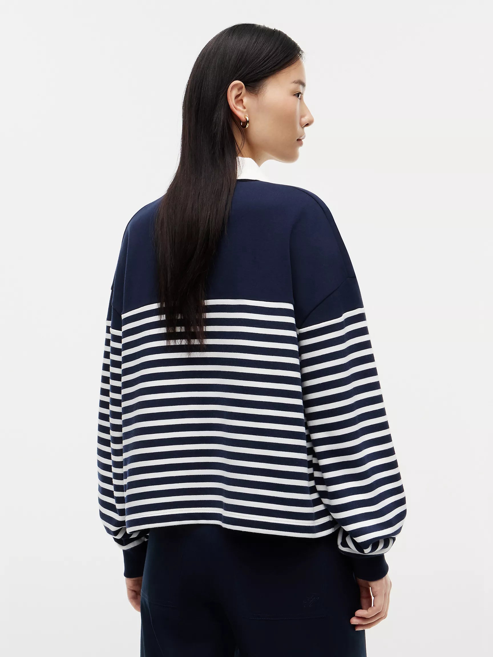 Ecru / Navy Blue Stripe 2