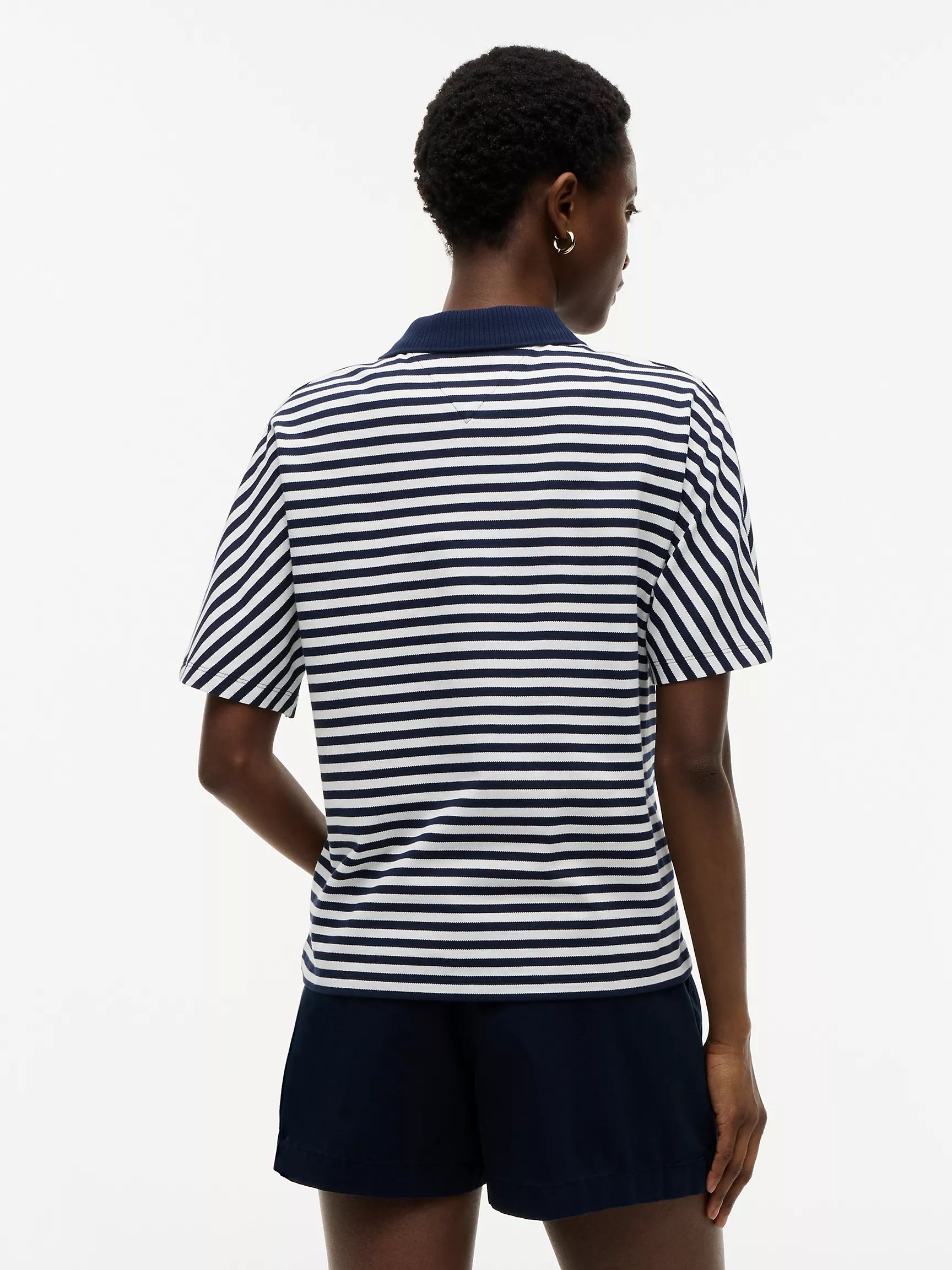 Navy Blue / Ecru Stripe