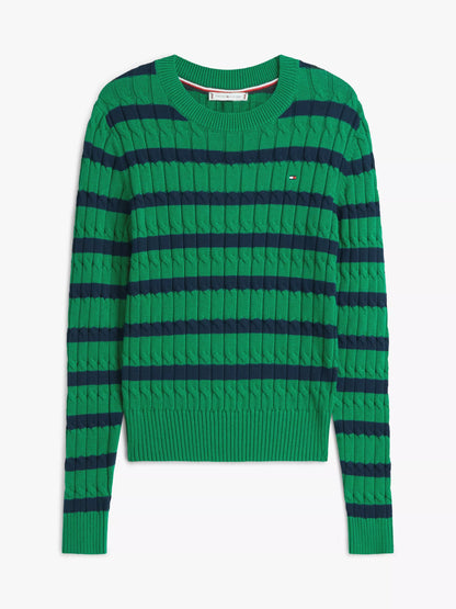 Nouveau Green / Navy Breton Stripe