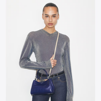 MINI ELEANOR SOFT CROC-EMBOSSED SATCHEL