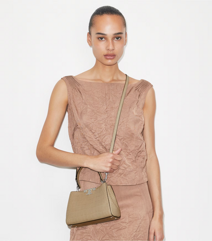 MINI ELEANOR SOFT CROC-EMBOSSED SATCHEL