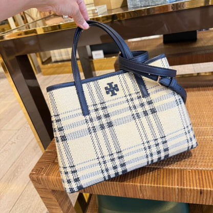 Tory Burch Blake Plaid Small Tote