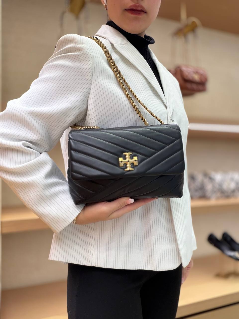 Small Kira Chevron Shoulder Bag