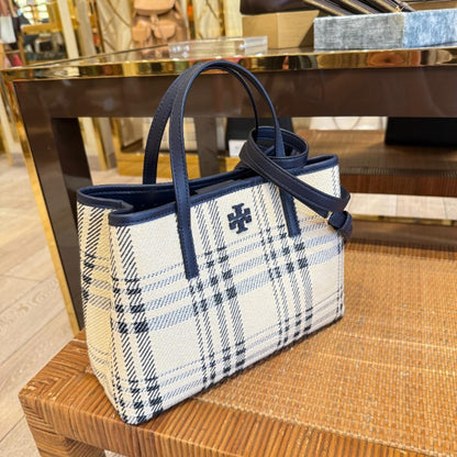 Tory Burch Blake Plaid Small Tote