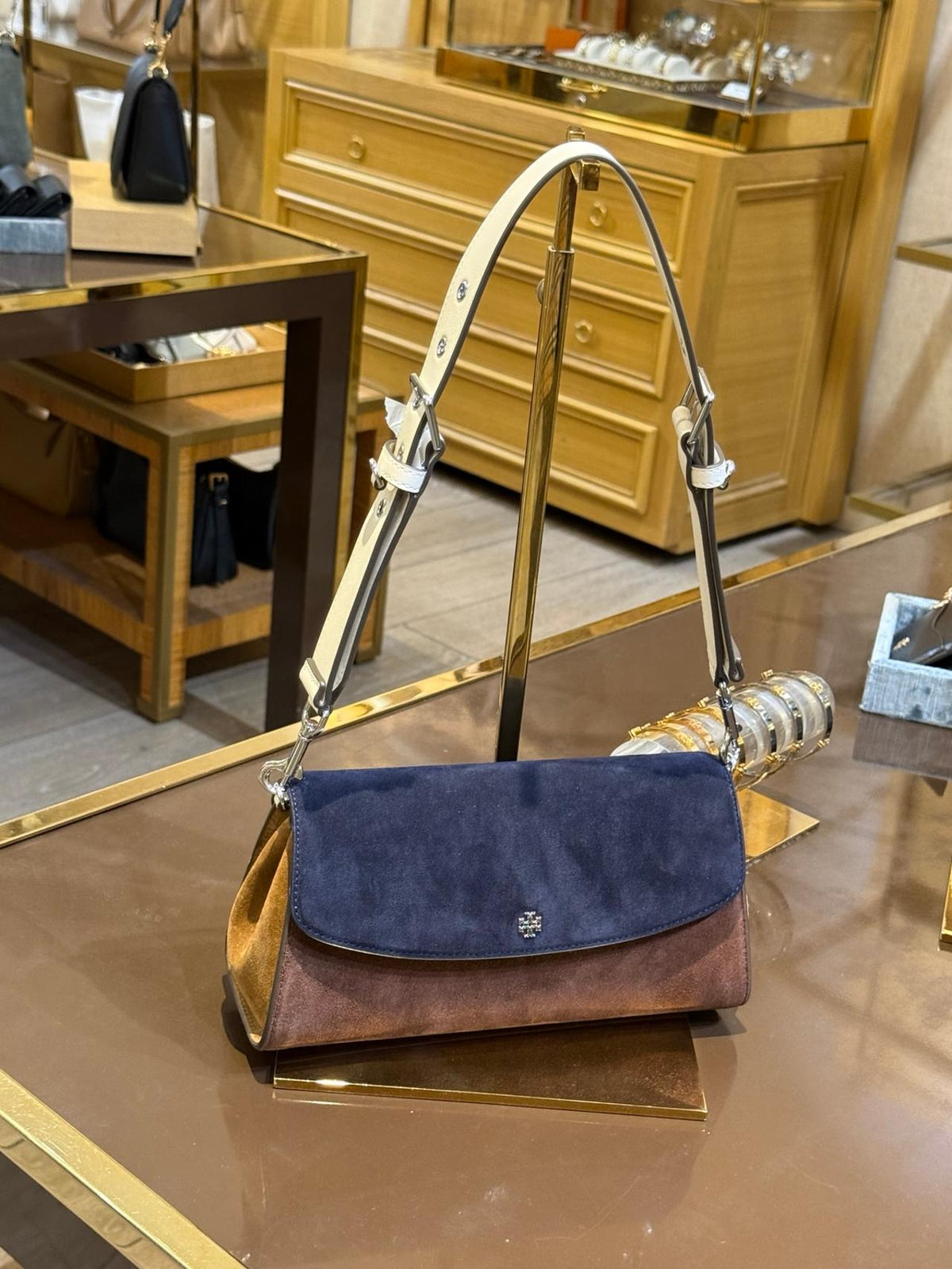 Color-Block Flap Shoulder Bag