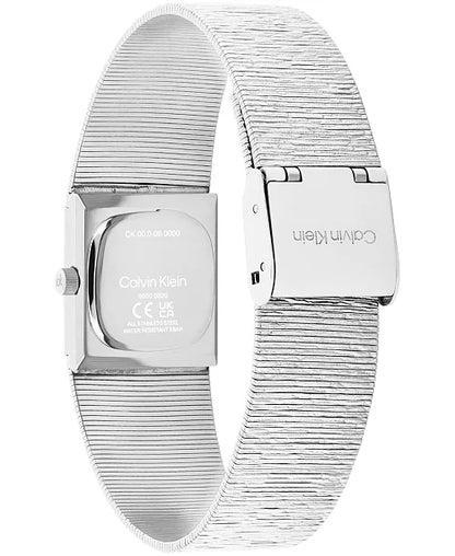 Sophisticated Square Silver Tone Stainless Steel Bracelet Watch, 20mm