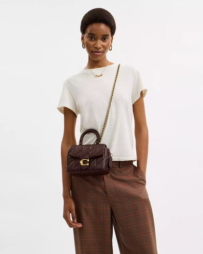 Tabby Top Handle Bag With Quilting