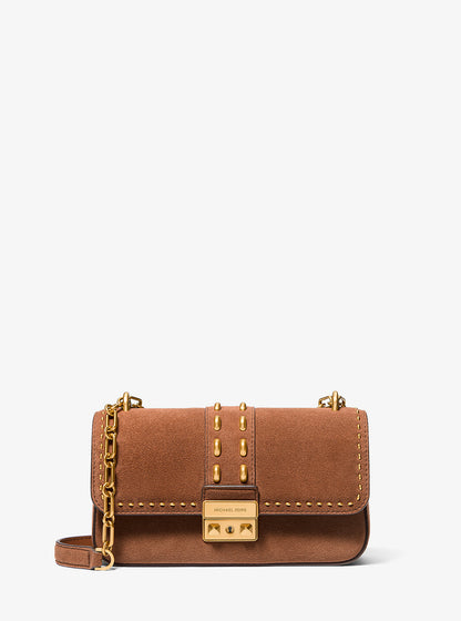 Tribeca Small Studded Suede Shoulder Bag