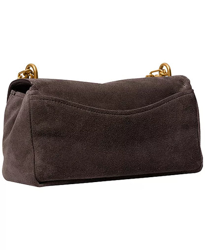 Bryant Suede Small Turn-Lock Convertible Chain Crossbody Handbag