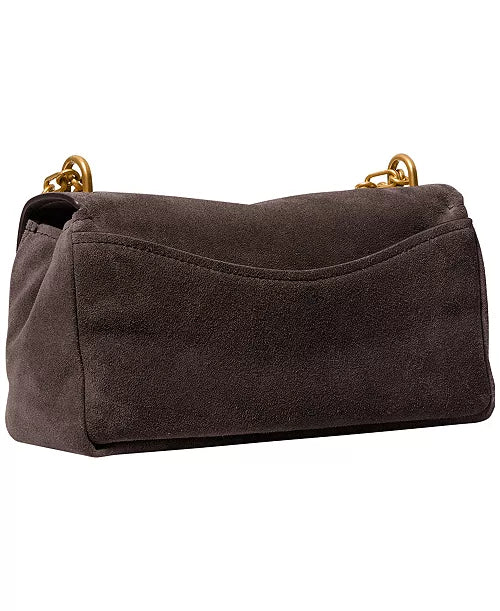 Bryant Suede Small Turn-Lock Convertible Chain Crossbody Handbag